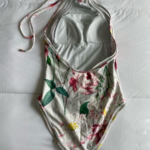 Ted Baker Iguaza Print One Piece Halter Swimsuit - Picture 4 of 5